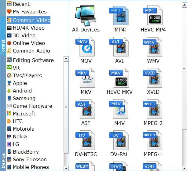 Select An Output Format