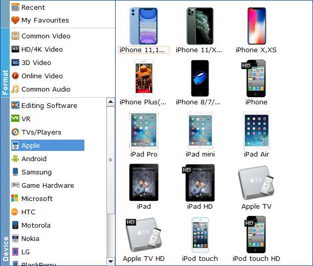 Choose Apple iOS presets