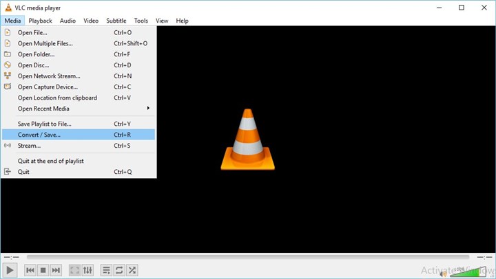 Choose Convert / Save option in VLC