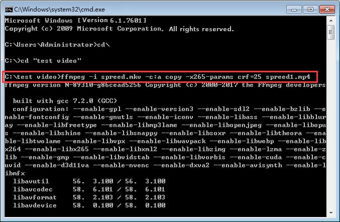 ffmpeg compress video size bit rate