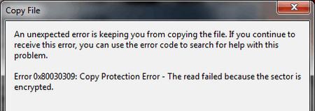 Copy Protected DVD to USB Flash Drive Error