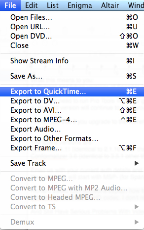 mpeg streamclip export video setting frame rate