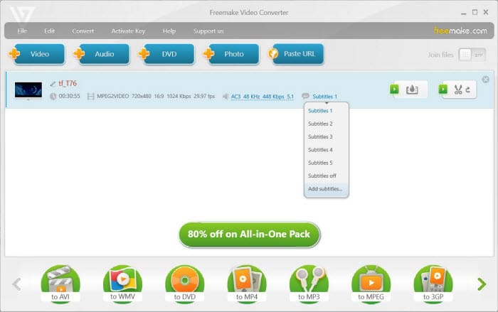 Add DVD to Freemake Video Converter