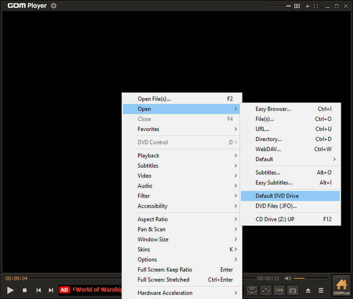 Play DVD with GOM Media Player on Windows 11/10