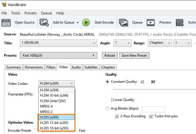 Select HEVC Codec