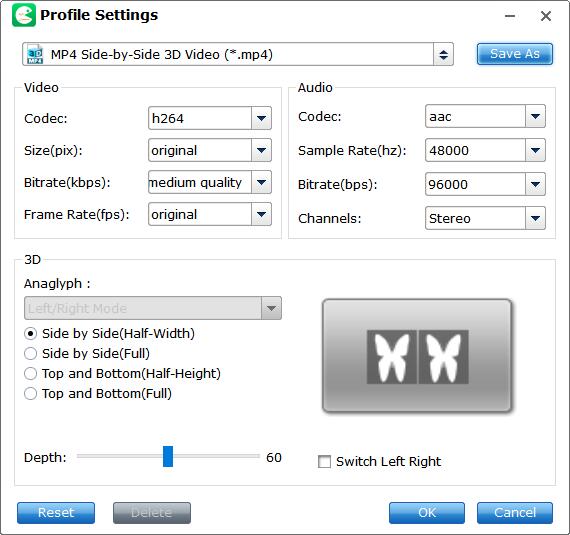 SBS 3D Settings