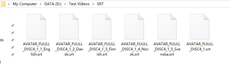 Output SRT files