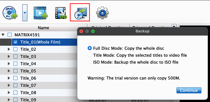 Blu-ray/DVD Backup