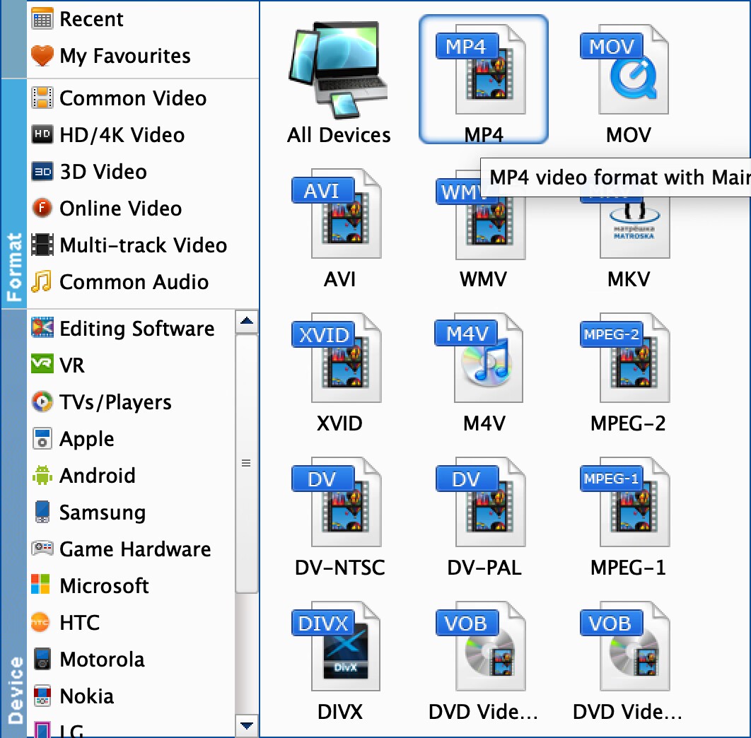 Select Output Profiles