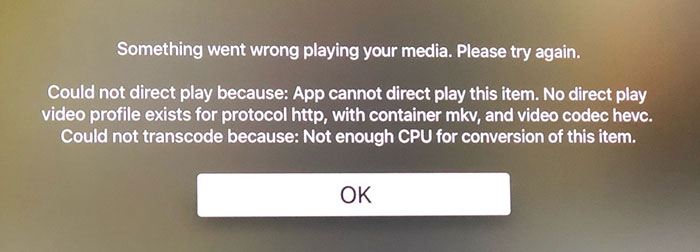 Plex MP4 Playback Error