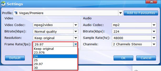 premiere vfr settings