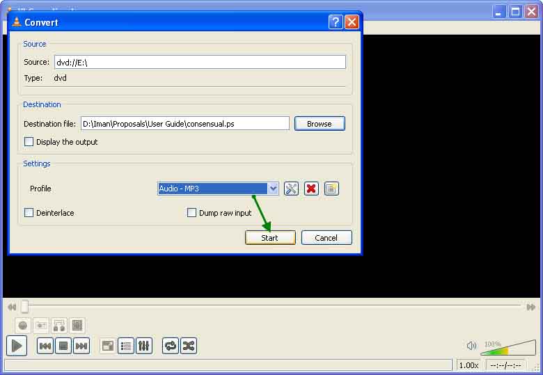 how to extract audio from video file in vlc