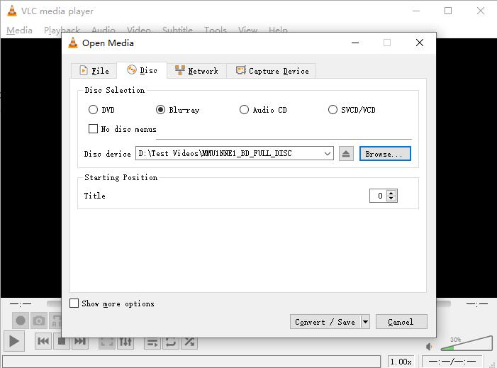 Convert Blu-ray to MP4 with VLC