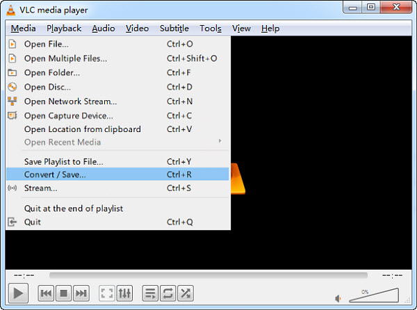 Select Convert/Save in VLC