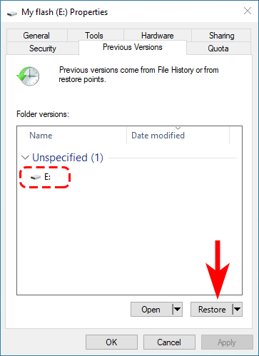 Recover Files via File History Backup